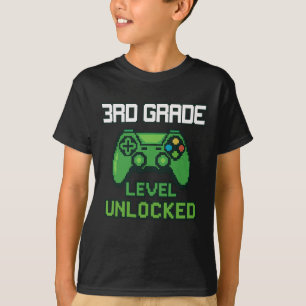 3e klas niveau ontgrendeld gamer ck naar school jo t-shirt