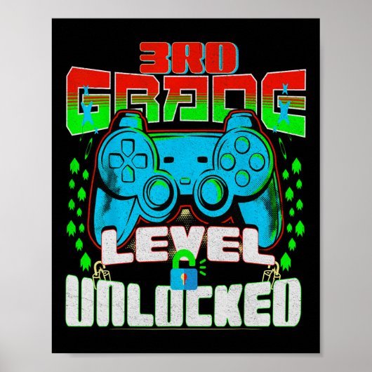 3e klas niveau ontgrendeld videogame Byck naar sch Poster (Voorkant)