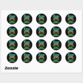 3e klas niveau ontgrendelde gamer controller terug ronde sticker (Vel)