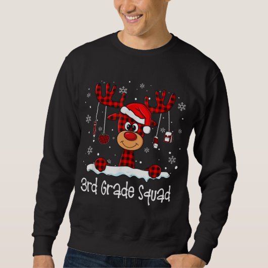 3e klas palmgras rendierSanta Hat leraar C Trui (Voorkant)