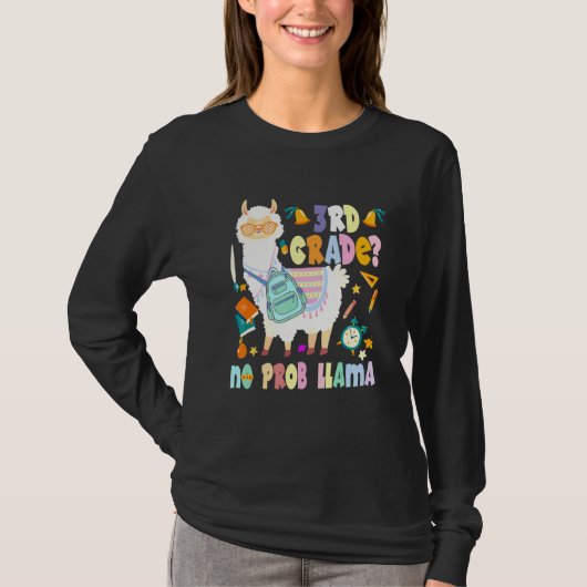 3e klas Prob-Llama eerste schooldag T-shirt (Voorkant)