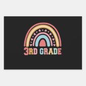 3e klas regenboog terug naar school Student Gift Inpakpapier Vel (Voorkant)