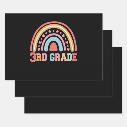 3e klas regenboog terug naar school Student Gift Inpakpapier Vel (Set)