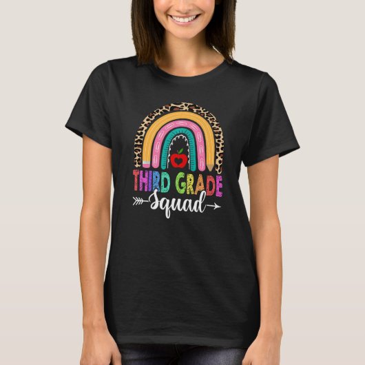 3e klas regenboogluipaard leraar terug t-shirt (Voorkant)