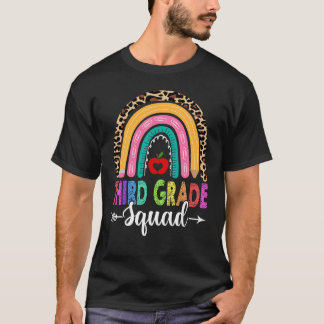 3e klas regenboogluipaard leraar terug t-shirt