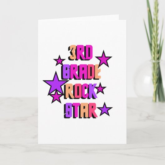 3e klas Rock Star Tshirts en geschenken Kaart (Voorkant)