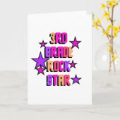 3e klas Rock Star Tshirts en geschenken Kaart (Gele Bloem)