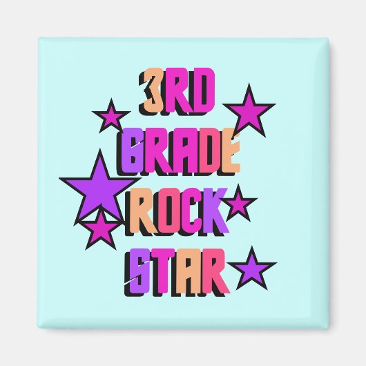 3e klas Rock Star Tshirts en geschenken Magneet (Voorkant)