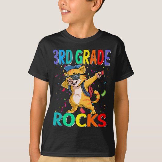 3e klas Rocks Cat Back To School T-shirt (Voorkant)