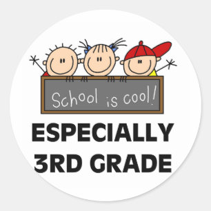 3e klas school is cool ronde sticker