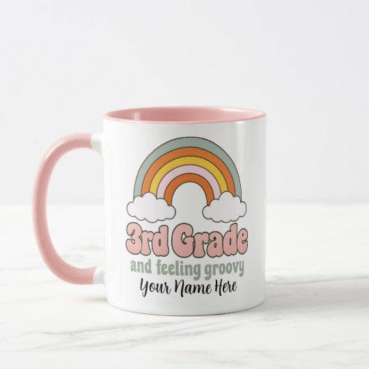 3e klas squad boho regenboog groovy retro mok (Links)