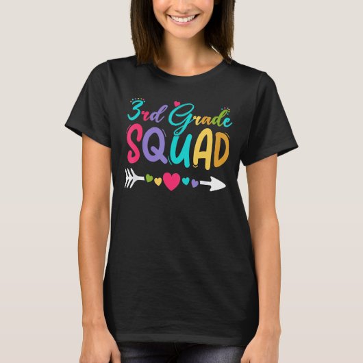 3e klas Squad Derde klas Leraar Student Back T T-shirt (Voorkant)