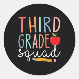 3e klas squad derde klas terug naar school ronde sticker