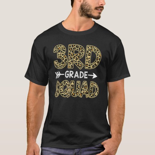 3e klas Squad Leopard Derde klas Leraar Studie T-shirt (Voorkant)