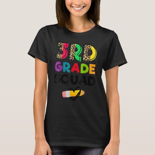 3e klas Squad Leopard Team Derde klas Leraren T-shirt (Voorkant)