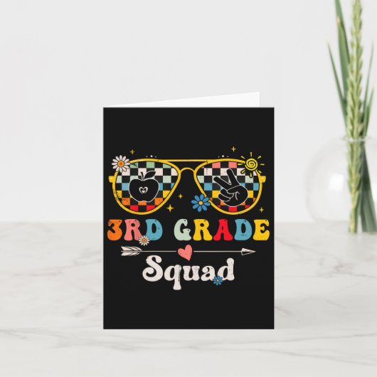 3e klas squad leuke groovy leraar student terug T Kaart (Voorkant)