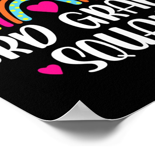 3e klas squad Rainbow Terug naar school Teacher Ki Poster (Hoek)