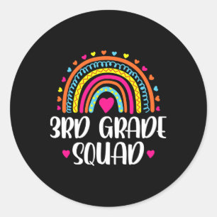 3e klas squad Rainbow Terug naar school Teacher Ki Ronde Sticker