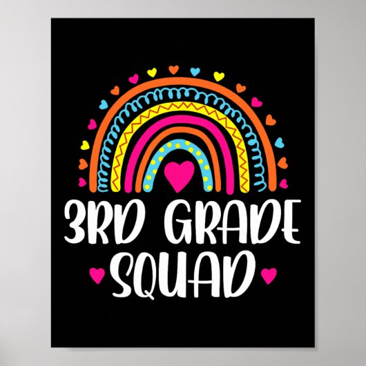 3e klas squad regenboog terug naar school juf kind poster (Voorkant)