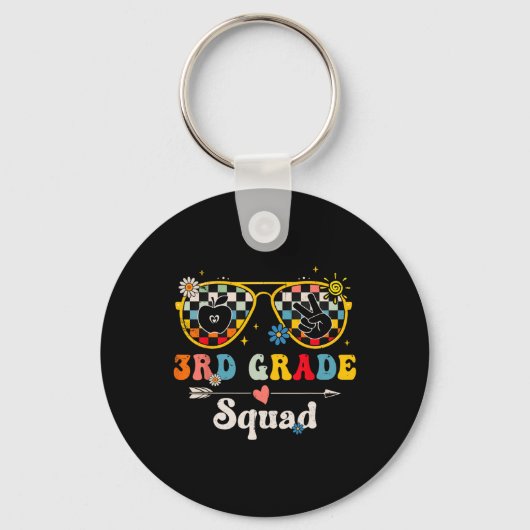 3e klas squad Schattige Groovy Leraar Student Ck N Sleutelhanger (Voorkant)