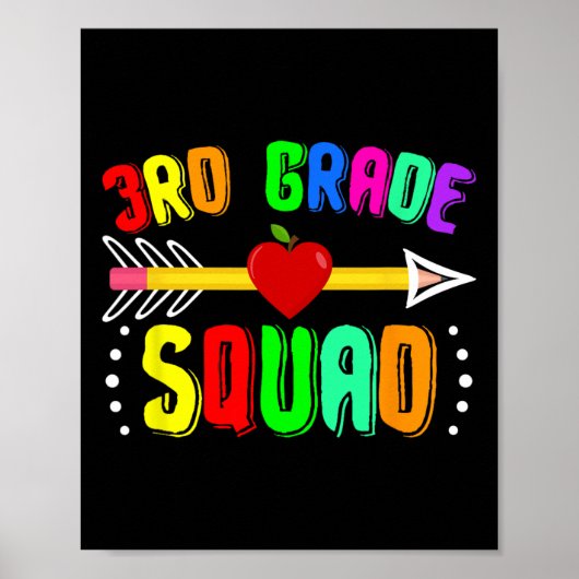 3e klas squad terug naar school derde klas leraar poster (Voorkant)