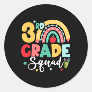 3e klas team plezier terug naar school meisjes jon ronde sticker