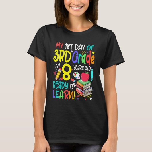 3e klas terug naar eerste schooldag t-shirt (Voorkant)