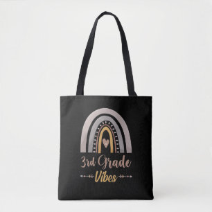 3e klas vibes regenboog derde klas terug naar scho tote bag