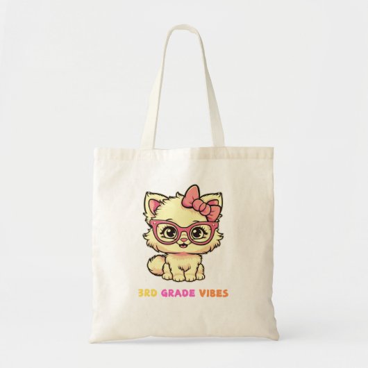 3e klas Vibes Terug naar School Leuke Kat Tote Bag (Voorkant)