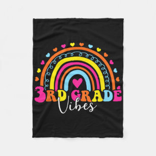 3e klas Vibes Terug naar School Retro 5e klas thee Fleece Deken
