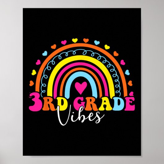 3e klas Vibes Terug naar School Retro 5e klas thee Poster (Voorkant)