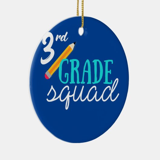 3e klas vierkant derde lerarenteam keramisch ornament (Rechts)