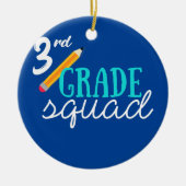 3e klas vierkant derde lerarenteam keramisch ornament (Voorkant)