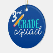 3e klas vierkant derde lerarenteam keramisch ornament (Links)