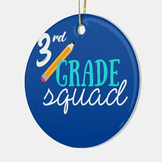 3e klas vierkant derde lerarenteam keramisch ornament (Links)