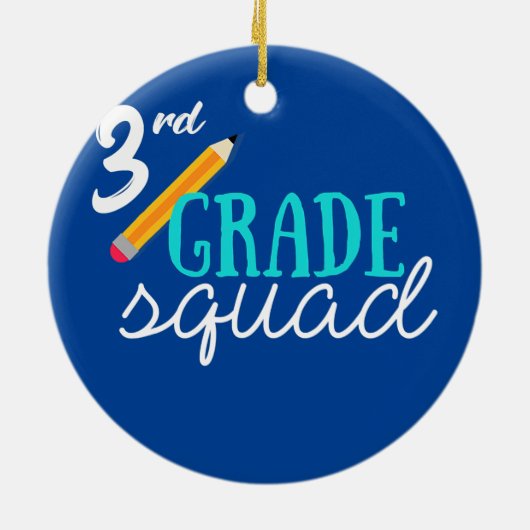 3e klas vierkant derde lerarenteam keramisch ornament (Achterkant)