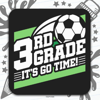 3e klas voetbal Football eerste dag terug naar sch Vierkante Sticker