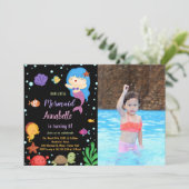 3e Kleine Blauwe Erfgenaam Zeemeermin Uitnodiginge Kaart (Staand voorkant)