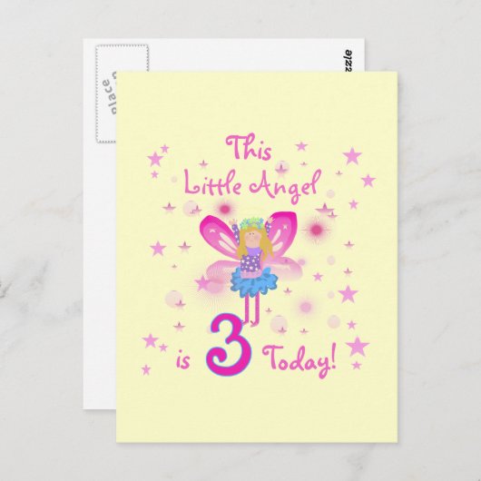 3e Kleine Engel Verjaardag Tshirts en geschenken Briefkaart (Voorkant / Achterkant)