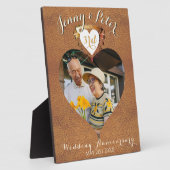 3e Lederen Huwelijksjubileum Foto Hart Fotoplaat (Zijkant)