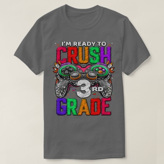 3e leerjaar niveau ontgrendeld spel terug naar het t-shirt (Design voorkant)