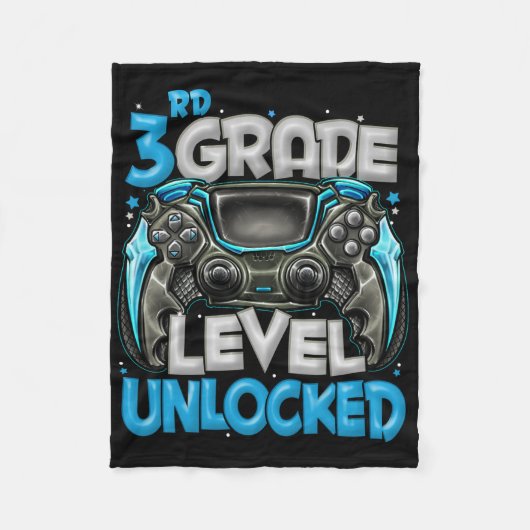 3e leerjaar ontgrendeld spel op 3e leerjaar terug fleece deken (Voorkant)