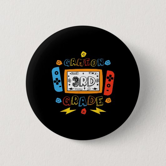 3e leerjaar ontgrendeld spel op 3e leerjaar terug ronde button 5,7 cm (Voorkant)