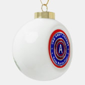 3e leger ARCENT kerstornament Keramische Bal Ornament (Links)