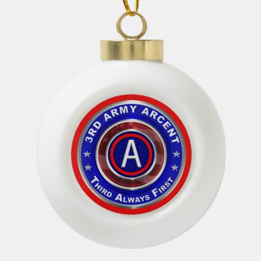 3e leger ARCENT kerstornament Keramische Bal Ornament (Voorkant)