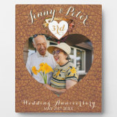 3e Leren Huwelijksjubileum Foto Hart Fotoplaat (Voorkant)