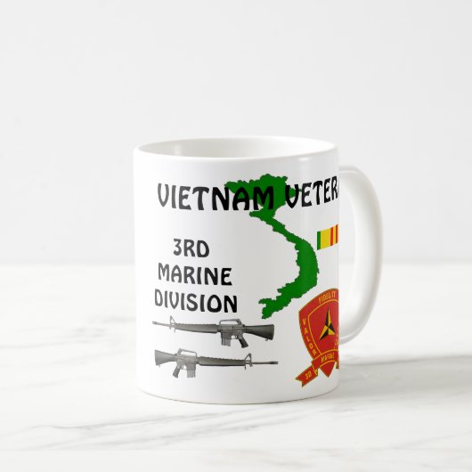3e mariene koolstofdioxide. Vietnam Veteran Coffee Koffiemok (Voorkant rechts)