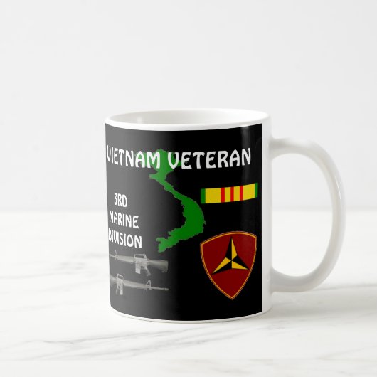 3e maritieme divisie Vietnam Veteran Coffee Mugs Koffiemok (Rechts)