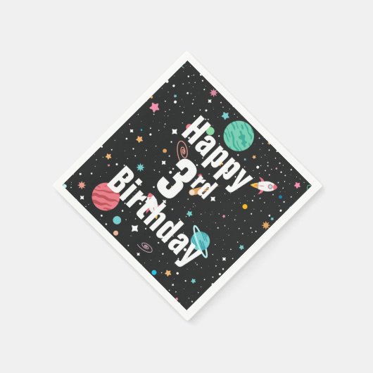 3e martday Rocket Ships and Planets Servet (Hoek)