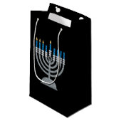 3e nacht van Hanukkah Glitter Small Gift Bag Klein Cadeauzakje (Voorkant Gekanteld)